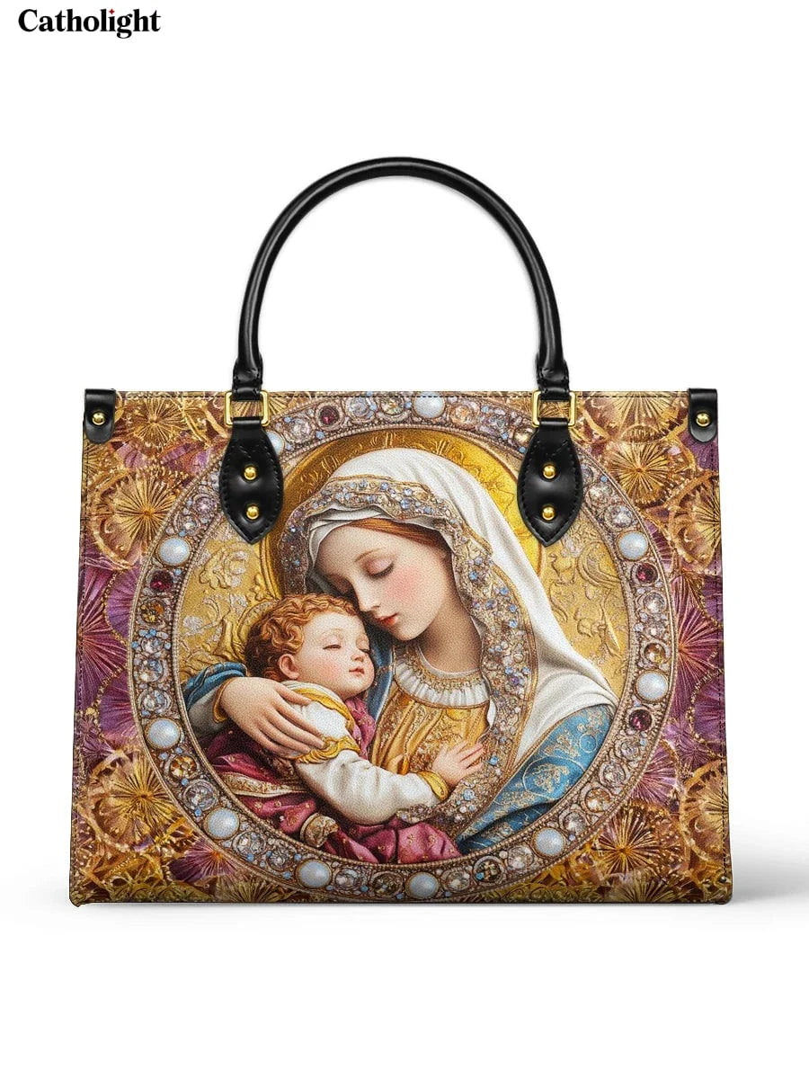 Lumamom  Divine Madonna And Child Leather Bag