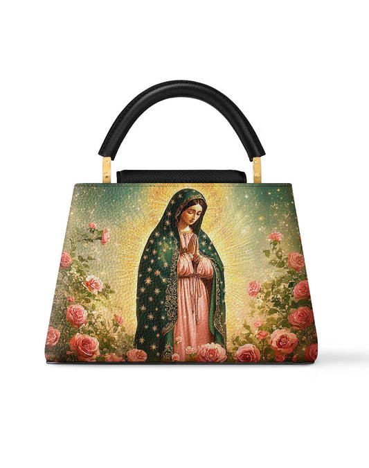 Roses of Guadalupe Leather Satchel Bag