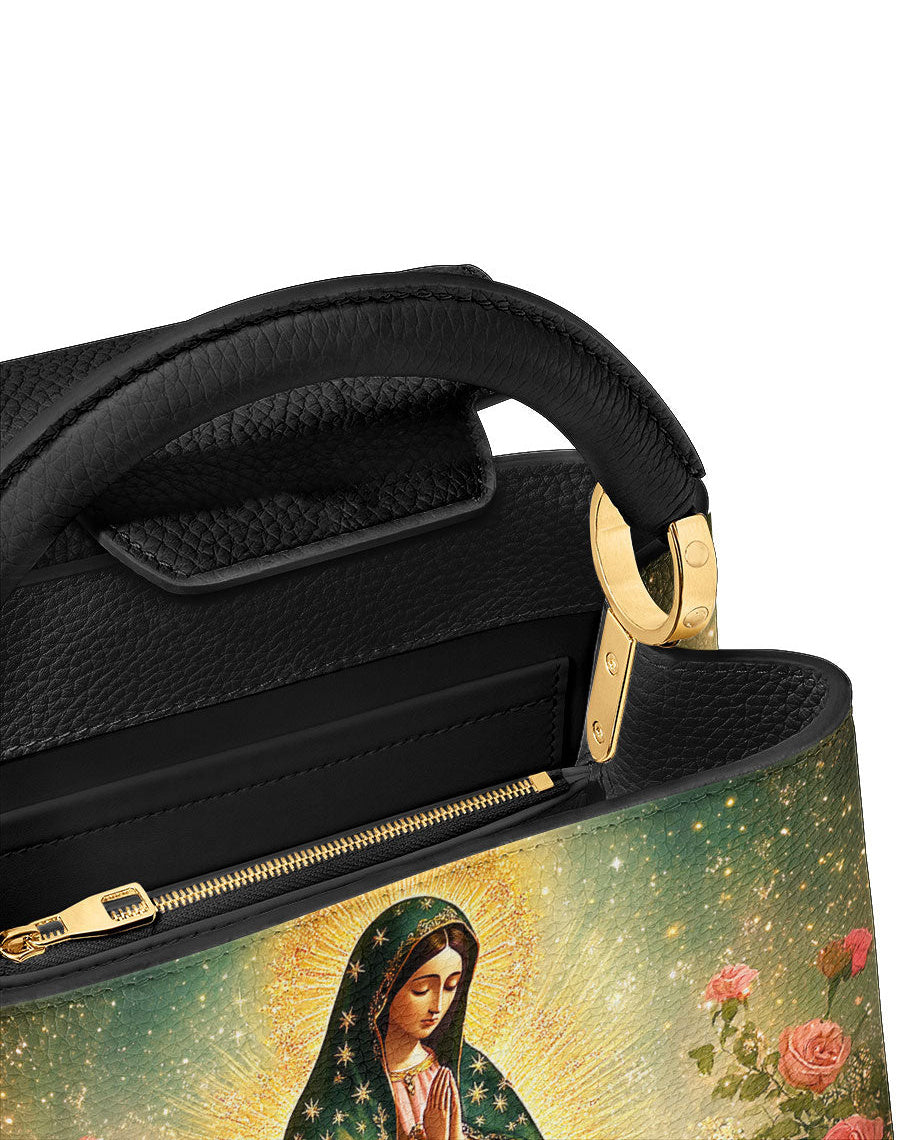 Roses of Guadalupe Leather Satchel Bag
