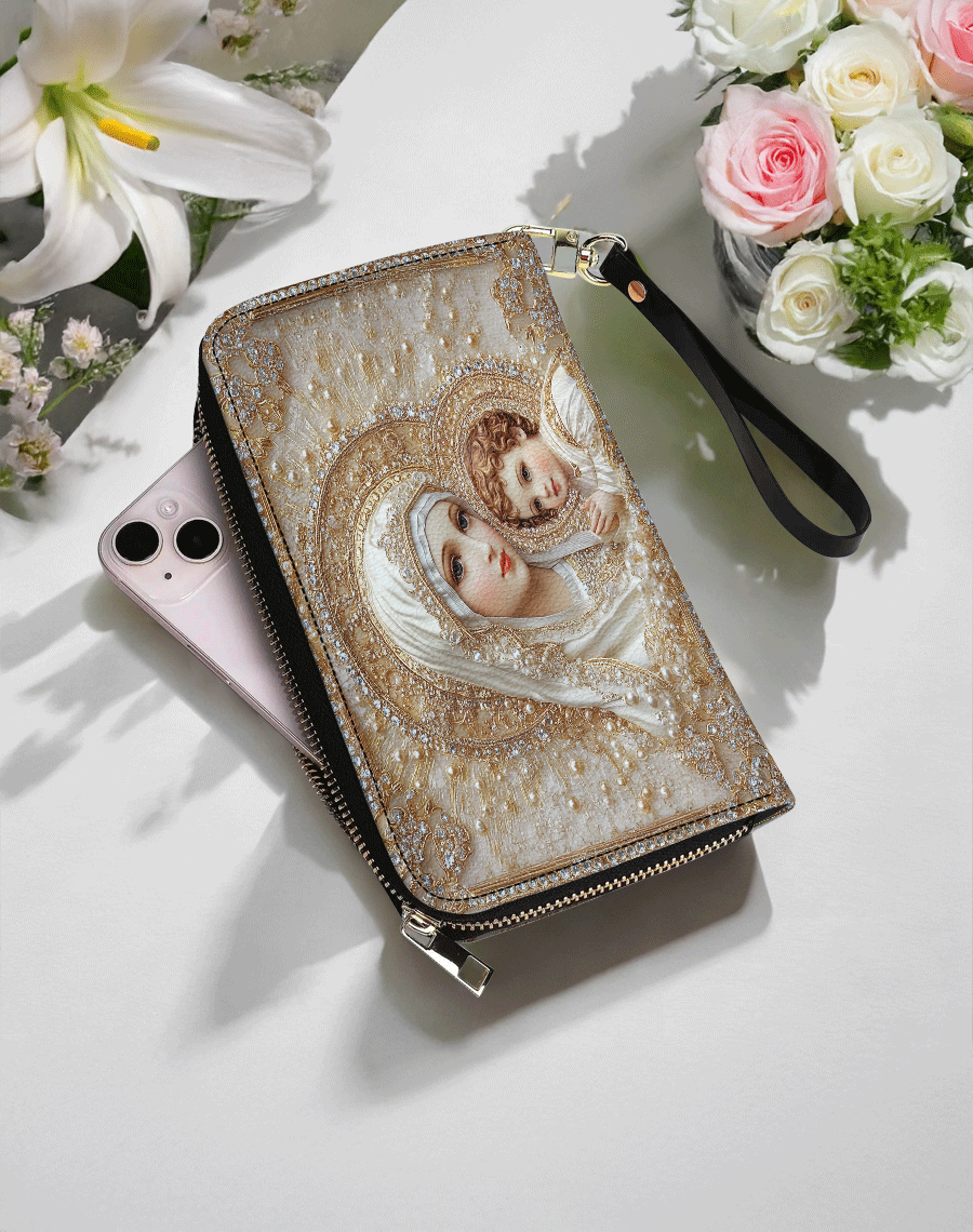 Heavenly Grace in Radiant Splendor - Leather Wallet Purse