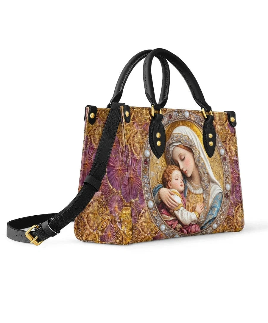 Divine Madonna And Child Leather Bag