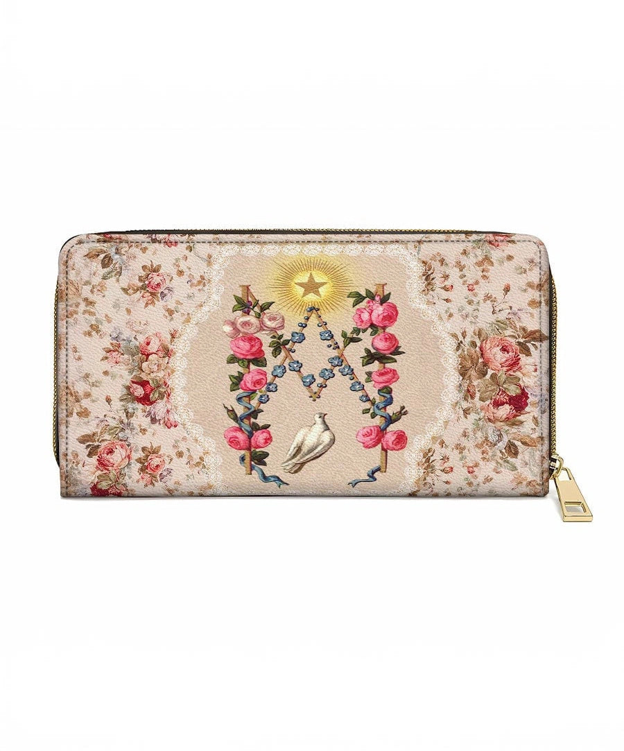 Roses of the Rosary Leather Wallet Purse