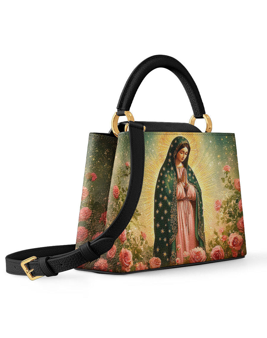 Roses of Guadalupe Leather Satchel Bag