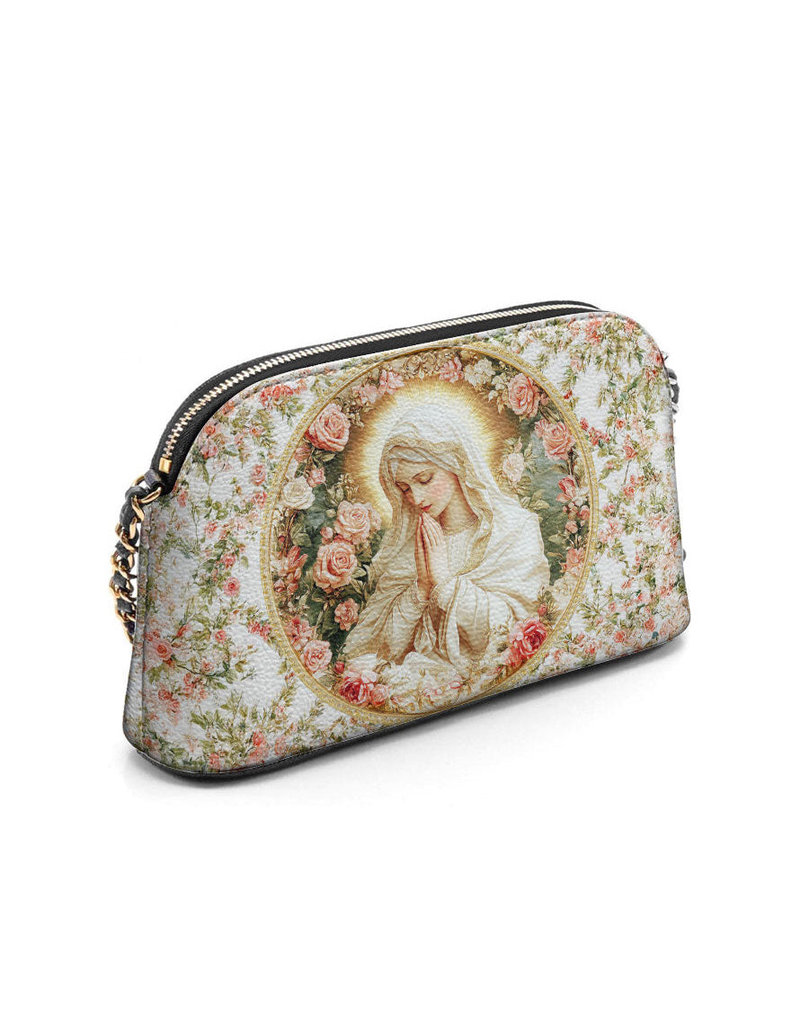 Virgin Mary's Grace Leather Crossbody Bag