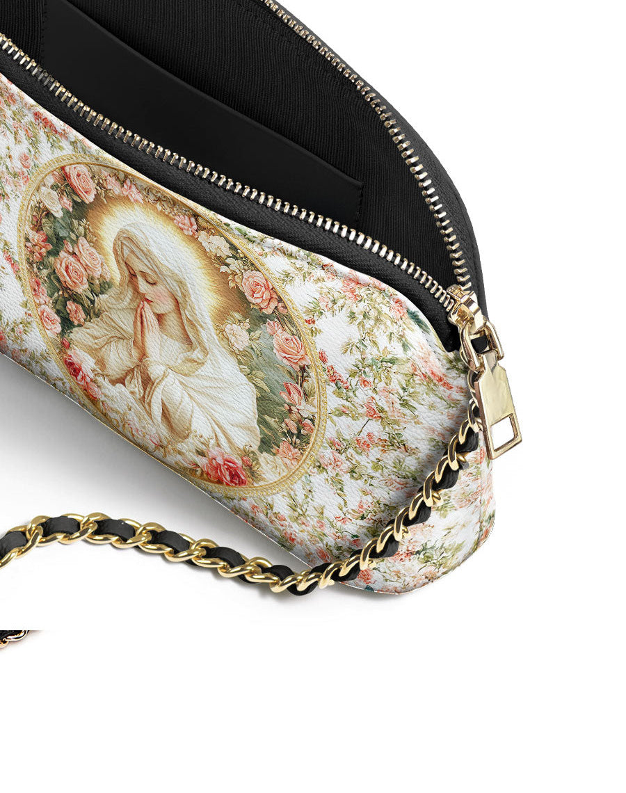 Virgin Mary's Grace Leather Crossbody Bag
