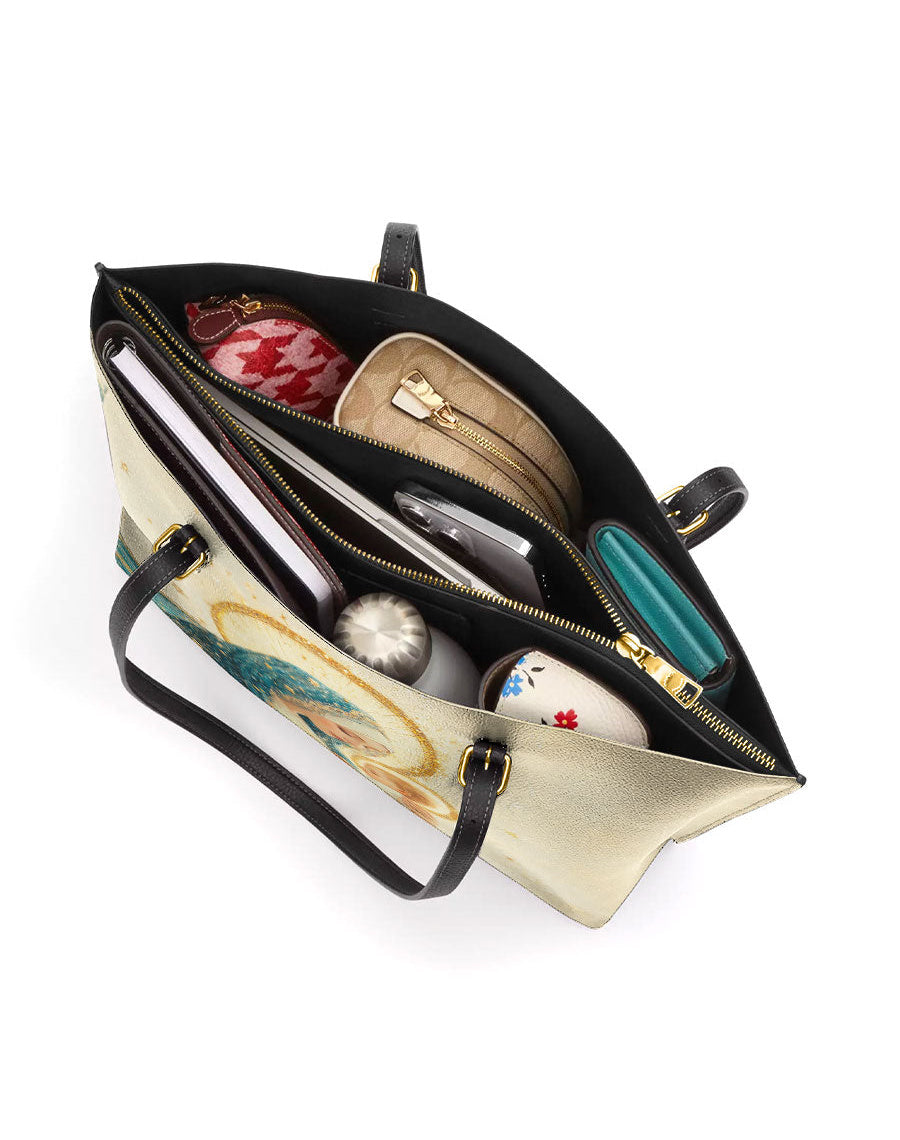 Divine Mother’s Embrace Leather Tote Bag