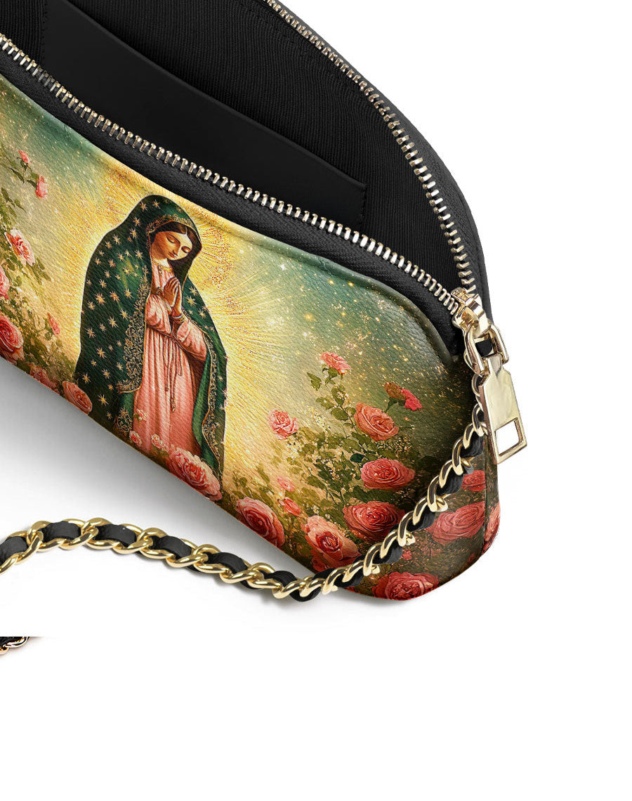 Roses of Guadalupe Leather Crossbody Bag