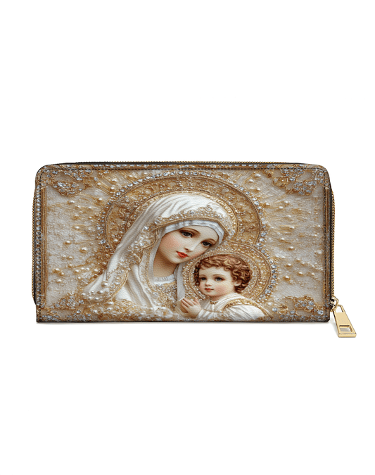 Heavenly Grace in Radiant Splendor - Leather Wallet Purse