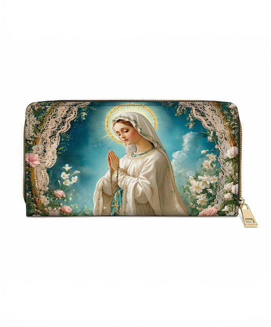 Lady Of Lourdes Leather Wallet Purse