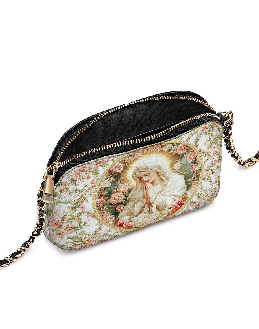 Virgin Mary's Grace Leather Crossbody Bag