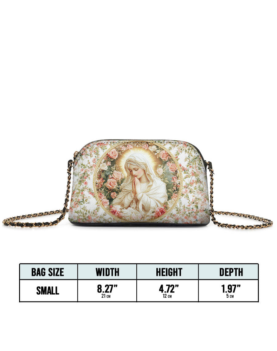 Virgin Mary's Grace Leather Crossbody Bag