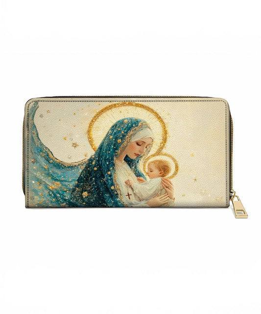Divine Mother’s Embrace Leather Wallet Purse