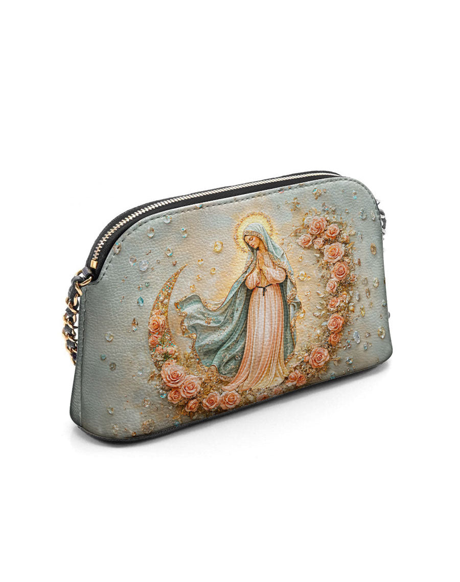The Crescent of Serenity Leather Crossbody Bag