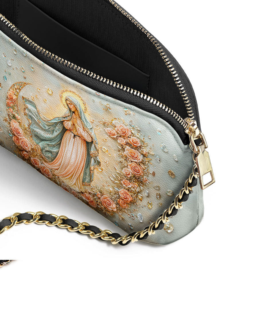 The Crescent of Serenity Leather Crossbody Bag