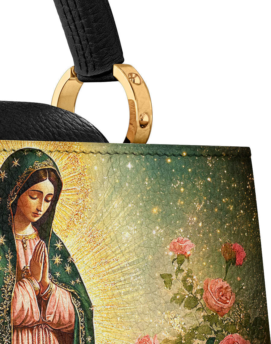 Roses of Guadalupe Leather Satchel Bag