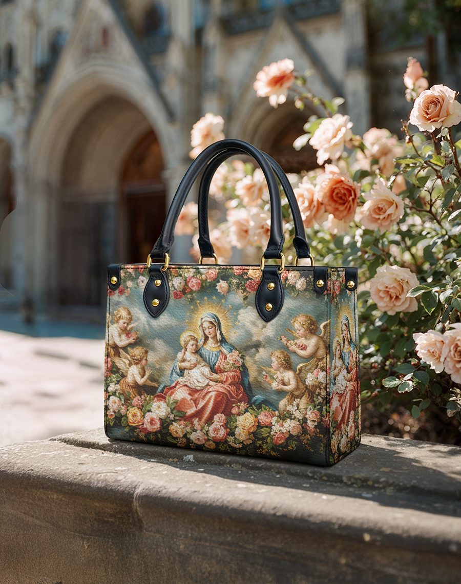 Halo Of Roses Leather Bag