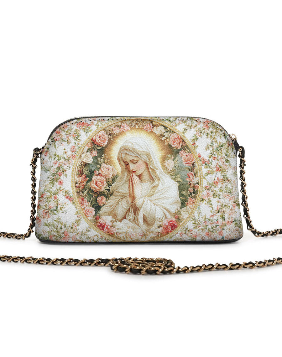 Virgin Mary's Grace Leather Crossbody Bag