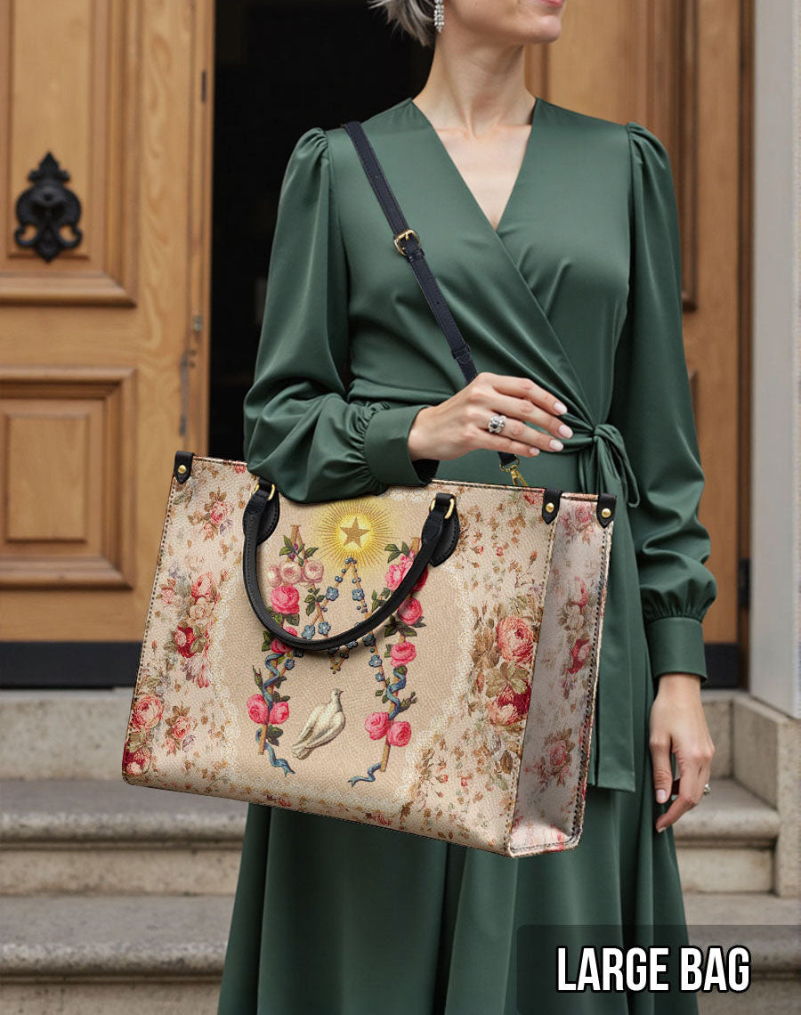 Roses of the Rosary Leather Bag