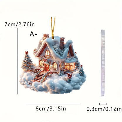 Christmas Snow House 2D Acrylic Decoration