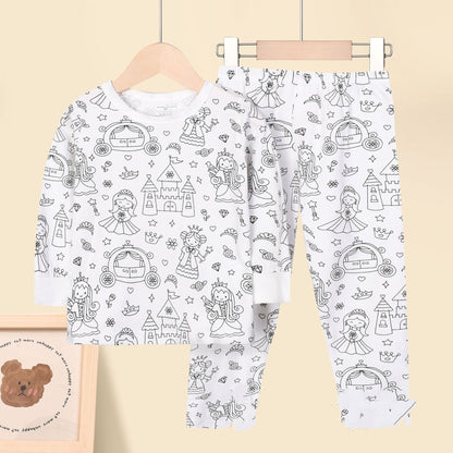 Sketch Coloring Comfortable Children DIY Hand Drawing Suit