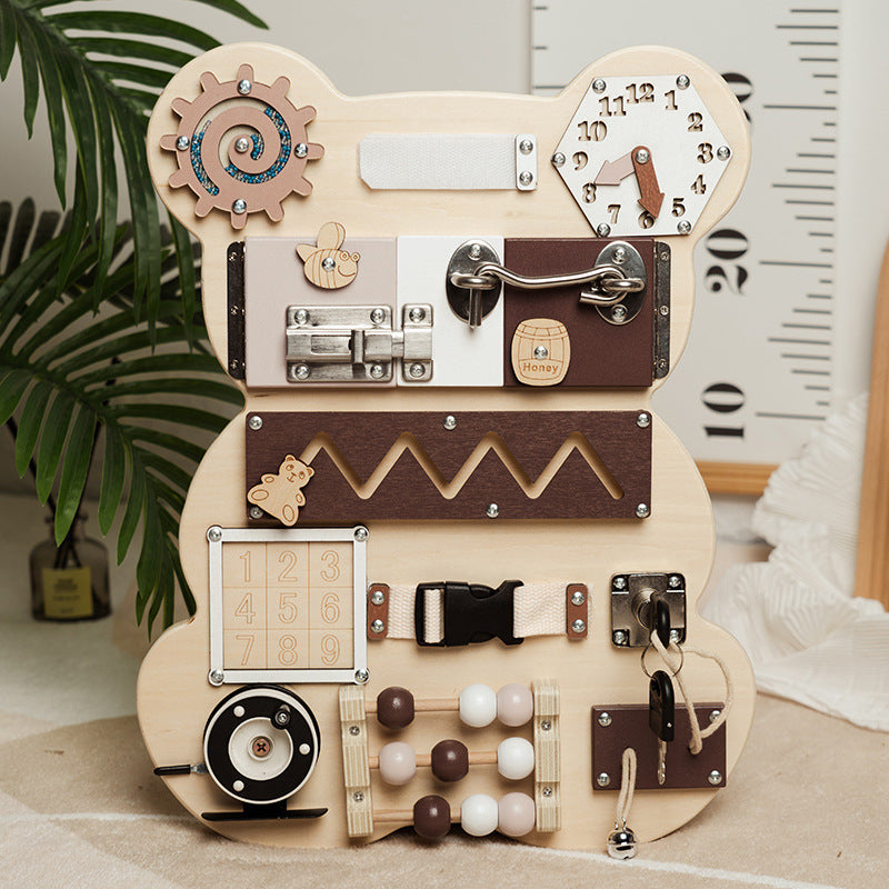 Children's Early Education Bear Busy Board Puzzle Unlocking Toy