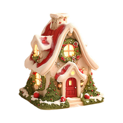 Luminous Snow House Aromatherapy Stove Home Living Room Mini Resin Ornament