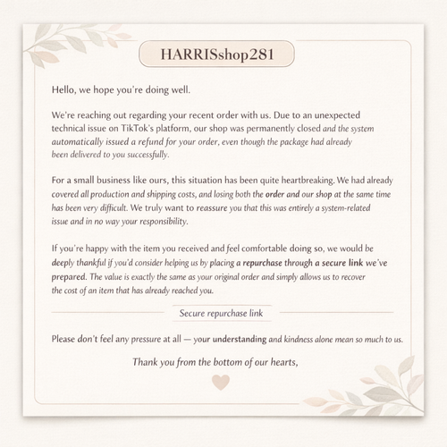 Payment for Delivered Item - HARRISshop281