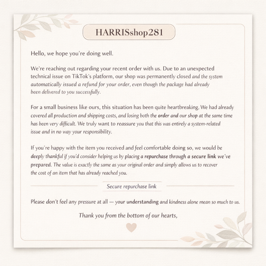 Payment for Delivered Item - HARRISshop281