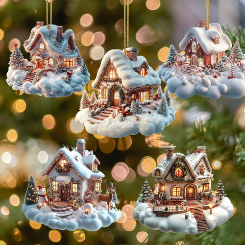Christmas Snow House 2D Acrylic Decoration