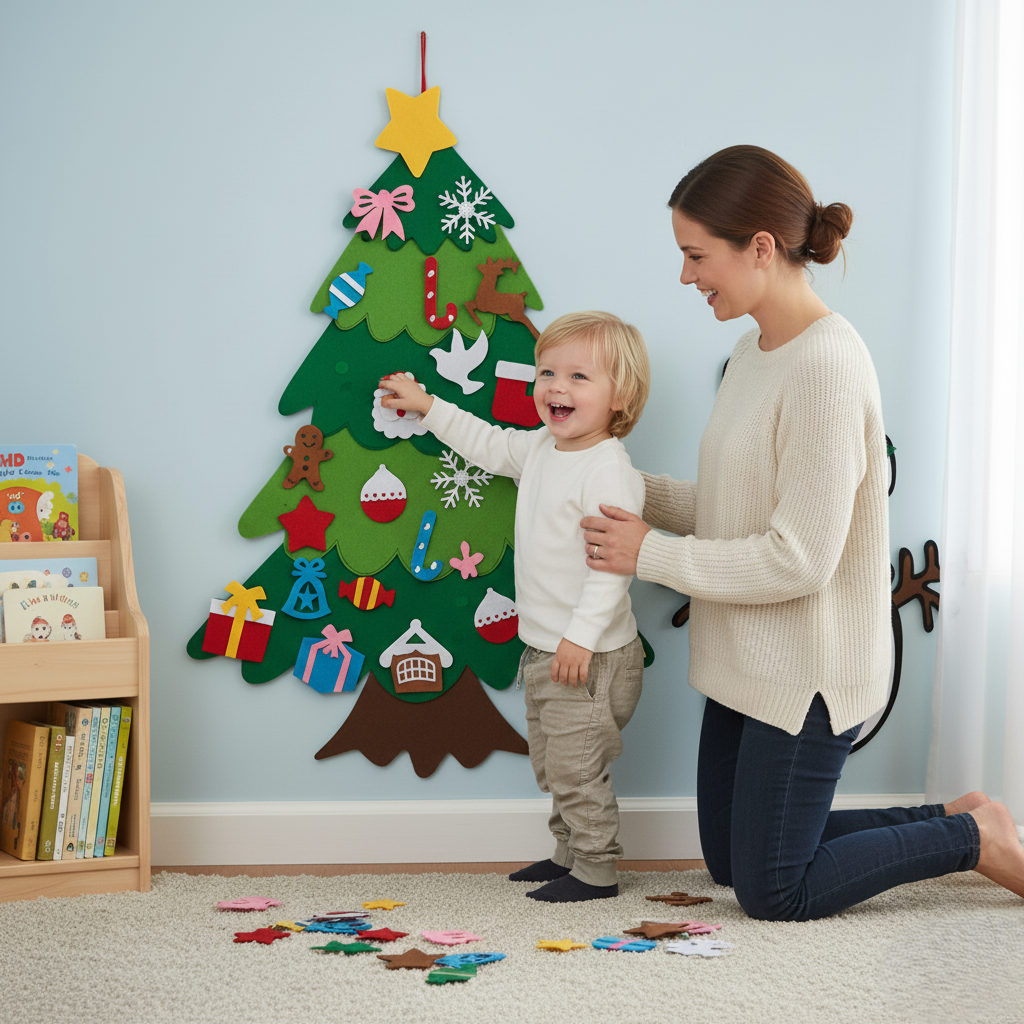 LumaMom's Interactive DIY Felt Christmas Tree for Kids