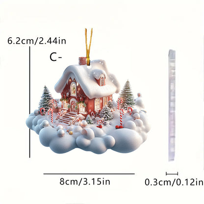 Christmas Snow House 2D Acrylic Decoration