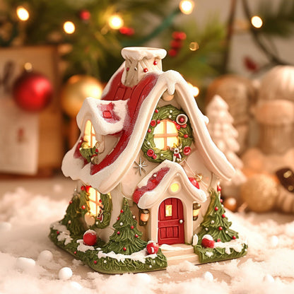 Luminous Snow House Aromatherapy Stove Home Living Room Mini Resin Ornament