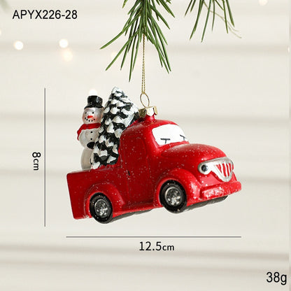 Christmas Tree Decorations Painted Plastic Christmas Pendant