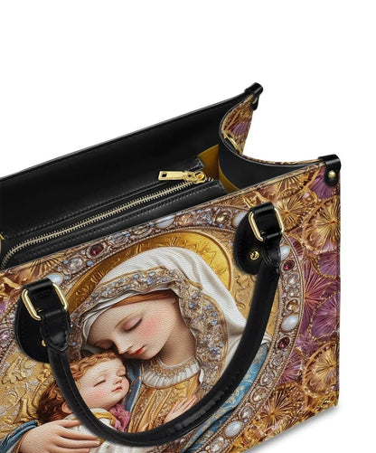  Divine Madonna And Child Leather Bag