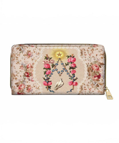  Roses of the Rosary Leather Wallet Purse