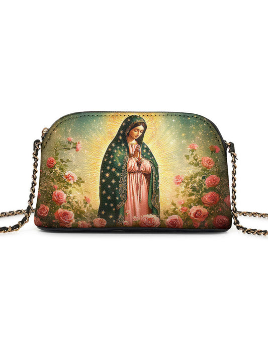  Roses of Guadalupe Leather Crossbody Bag