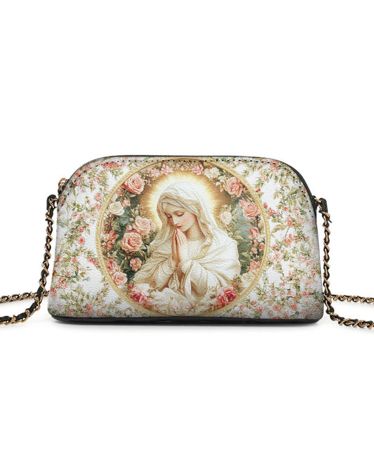  Virgin Mary's Grace Leather Crossbody Bag