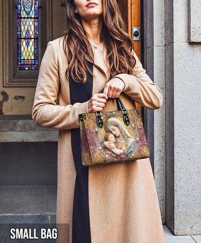  Divine Madonna And Child Leather Bag