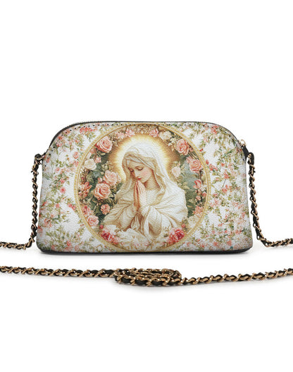  Virgin Mary's Grace Leather Crossbody Bag